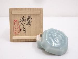 京焼　加藤渓山造　砧青磁未香合